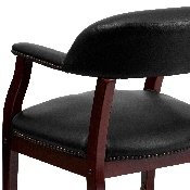 Black Vinyl Luxurious Conference Chair with Accent Nail Trim and Casters, B-Z100-BLACK-GG