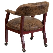 Bomber Jacket Brown Luxurious Conference Chair with Accent Nail Trim and Casters, B-Z100-BRN-GG