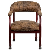 Bomber Jacket Brown Luxurious Conference Chair with Accent Nail Trim and Casters, B-Z100-BRN-GG