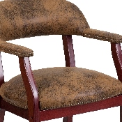 Bomber Jacket Brown Luxurious Conference Chair with Accent Nail Trim and Casters, B-Z100-BRN-GG