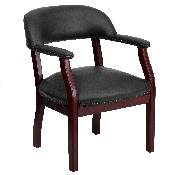 Black Vinyl Luxurious Conference Chair with Accent Nail Trim, B-Z105-BLACK-GG