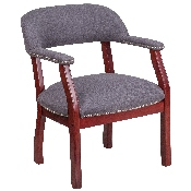 Gray Fabric Luxurious Conference Chair with Accent Nail Trim, B-Z105-GY-GG