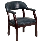 Navy Vinyl Luxurious Conference Chair with Accent Nail Trim, B-Z105-NAVY-GG