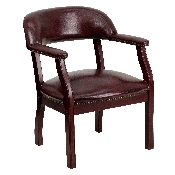 Oxblood Vinyl Luxurious Conference Chair with Accent Nail Trim, B-Z105-OXBLOOD-GG