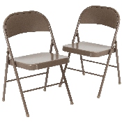 HERCULES Series Double Braced Beige Metal Folding Chair, BD-F002-BGE-GG