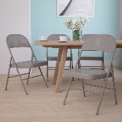 HERCULES Series Double Braced Beige Metal Folding Chair, BD-F002-BGE-GG