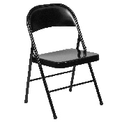 HERCULES Series Double Braced Black Metal Folding Chair, BD-F002-BK-GG