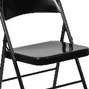 HERCULES Series Double Braced Black Metal Folding Chair, BD-F002-BK-GG