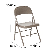 HERCULES Series Double Braced Gray Metal Folding Chair, BD-F002-GY-GG