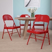 HERCULES Series Double Braced Red Metal Folding Chair, BD-F002-RED-GG