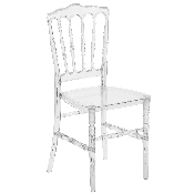 Flash Elegance Crystal Ice Napoleon Stacking Chair, BH-H002-CRYSTAL-GG
