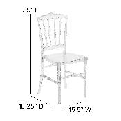 Flash Elegance Crystal Ice Napoleon Stacking Chair, BH-H002-CRYSTAL-GG