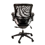 Mid-Back Transparent Black Mesh Executive Swivel Office Chair with Black Frame and Flip-Up Arms, BL-8801X-BK-GG