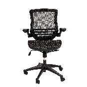 Mid-Back Transparent Black Mesh Executive Swivel Office Chair with Black Frame and Flip-Up Arms, BL-8801X-BK-GG
