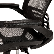Mid-Back Transparent Black Mesh Executive Swivel Office Chair with Black Frame and Flip-Up Arms, BL-8801X-BK-GG