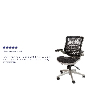 Mid-Back Transparent Black Mesh Executive Swivel Office Chair with Graphite Silver Frame and Flip-Up Arms, BL-8801X-BK-GR-GG