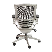 Mid-Back Transparent Black Mesh Executive Swivel Office Chair with Graphite Silver Frame and Flip-Up Arms, BL-8801X-BK-GR-GG