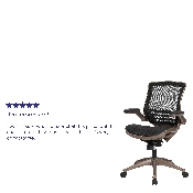 Mid-Back Transparent Black Mesh Executive Swivel Office Chair with Melrose Gold Frame and Flip-Up Arms, BL-8801X-GG