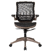 Mid-Back Transparent Black Mesh Executive Swivel Office Chair with Melrose Gold Frame and Flip-Up Arms, BL-8801X-GG