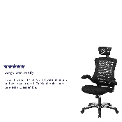 High Back Office Chair - High Back Mesh Executive Office and Desk Chair with Wheels and Adjustable Headrest, BL-X-5H-GG