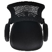 Mid-Back Black Mesh Ergonomic Drafting Chair with LeatherSoft Seat, Adjustable Foot Ring and Flip-Up Arms, BL-X-5M-D-BK-LEA-GG