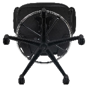 Mid-Back Black Mesh Ergonomic Drafting Chair with LeatherSoft Seat, Adjustable Foot Ring and Flip-Up Arms, BL-X-5M-D-BK-LEA-GG