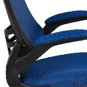 Mid-Back Blue Mesh Ergonomic Drafting Chair with Adjustable Foot Ring and Flip-Up Arms, BL-X-5M-D-BLUE-GG, BL-X-5M-D-BLUE-GG
