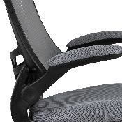 Mid-Back Dark Gray Mesh Ergonomic Drafting Chair with Adjustable Foot Ring and Flip-Up Arms, BL-X-5M-D-DKGY-GG, BL-X-5M-D-DKGY-GG
