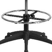 Mid-Back Black Mesh Ergonomic Drafting Chair with Adjustable Foot Ring and Flip-Up Arms, BL-X-5M-D-GG, BL-X-5M-D-GG