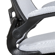 Mid-Back White Mesh Ergonomic Drafting Chair with Adjustable Foot Ring and Flip-Up Arms, BL-X-5M-D-WH-GG, BL-X-5M-D-WH-GG