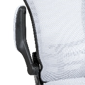 Mid-Back White Mesh Ergonomic Drafting Chair with Adjustable Foot Ring and Flip-Up Arms, BL-X-5M-D-WH-GG, BL-X-5M-D-WH-GG