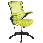 Mid-Back Green Mesh Swivel Ergonomic Task Office Chair with Flip-Up Arms, BL-X-5M-GRN-GG