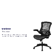 Desk Chair with Wheels - Swivel Chair with Mid-Back Black Mesh and LeatherSoft Seat for Home Office and Desk, BL-X-5M-LEA-GG
