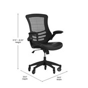 Kelista Desk Chair with Transparent Roller Wheels , Swivel Chair with Kelista Mid-Back Black Mesh and LeatherSoft Seat for Home Office and DeskFloor:, BL-X-5M-LEA-RLB-GG