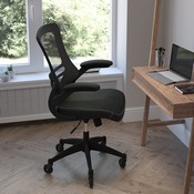 Kelista Desk Chair with Transparent Roller Wheels , Swivel Chair with Kelista Mid-Back Black Mesh and LeatherSoft Seat for Home Office and DeskFloor:, BL-X-5M-LEA-RLB-GG