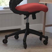 Kelista Mid-Back Red Mesh Swivel Ergonomic Task Office Chair with Flip-Up Arms and Transparent Roller Wheels, BL-X-5M-RED-RLB-GG