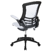 Mid-Back White Mesh Swivel Ergonomic Task Office Chair with Flip-Up Arms, BL-X-5M-WH-GG