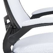 Mid-Back White Mesh Swivel Ergonomic Task Office Chair with Flip-Up Arms, BL-X-5M-WH-GG