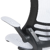 Mid-Back White Mesh Swivel Ergonomic Task Office Chair with Flip-Up Arms, BL-X-5M-WH-GG