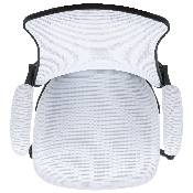 Mid-Back White Mesh Swivel Ergonomic Task Office Chair with Flip-Up Arms, BL-X-5M-WH-GG