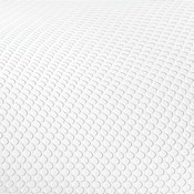 Kelista Mid-Back White Mesh Swivel Ergonomic Task Office Chair with White Frame, Flip-Up Arms, and Transparent Roller Wheels, BL-X-5M-WH-WH-RLB-GG
