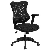 High Back Designer Black Mesh Executive Swivel Ergonomic Office Chair with Adjustable Arms, BL-ZP-806-BK-GG