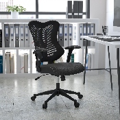 High Back Designer Black Mesh Executive Swivel Ergonomic Office Chair with Adjustable Arms, BL-ZP-806-BK-GG