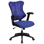 High Back Designer Blue Mesh Executive Swivel Ergonomic Office Chair with Adjustable Arms, BL-ZP-806-BL-GG