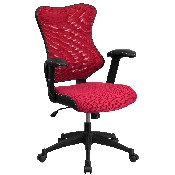 High Back Designer Burgundy Mesh Executive Swivel Ergonomic Office Chair with Adjustable Arms, BL-ZP-806-BY-GG