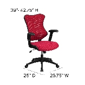 High Back Designer Burgundy Mesh Executive Swivel Ergonomic Office Chair with Adjustable Arms, BL-ZP-806-BY-GG