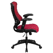 High Back Designer Burgundy Mesh Executive Swivel Ergonomic Office Chair with Adjustable Arms, BL-ZP-806-BY-GG
