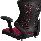 High Back Designer Burgundy Mesh Executive Swivel Ergonomic Office Chair with Adjustable Arms, BL-ZP-806-BY-GG