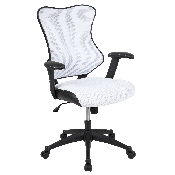 High Back Designer White Mesh Executive Swivel Ergonomic Office Chair with Adjustable Arms, BL-ZP-806-WH-GG