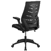 High Back Designer Black Mesh Executive Swivel Ergonomic Office Chair with Height Adjustable Flip-Up Arms, BL-ZP-809-BK-GG